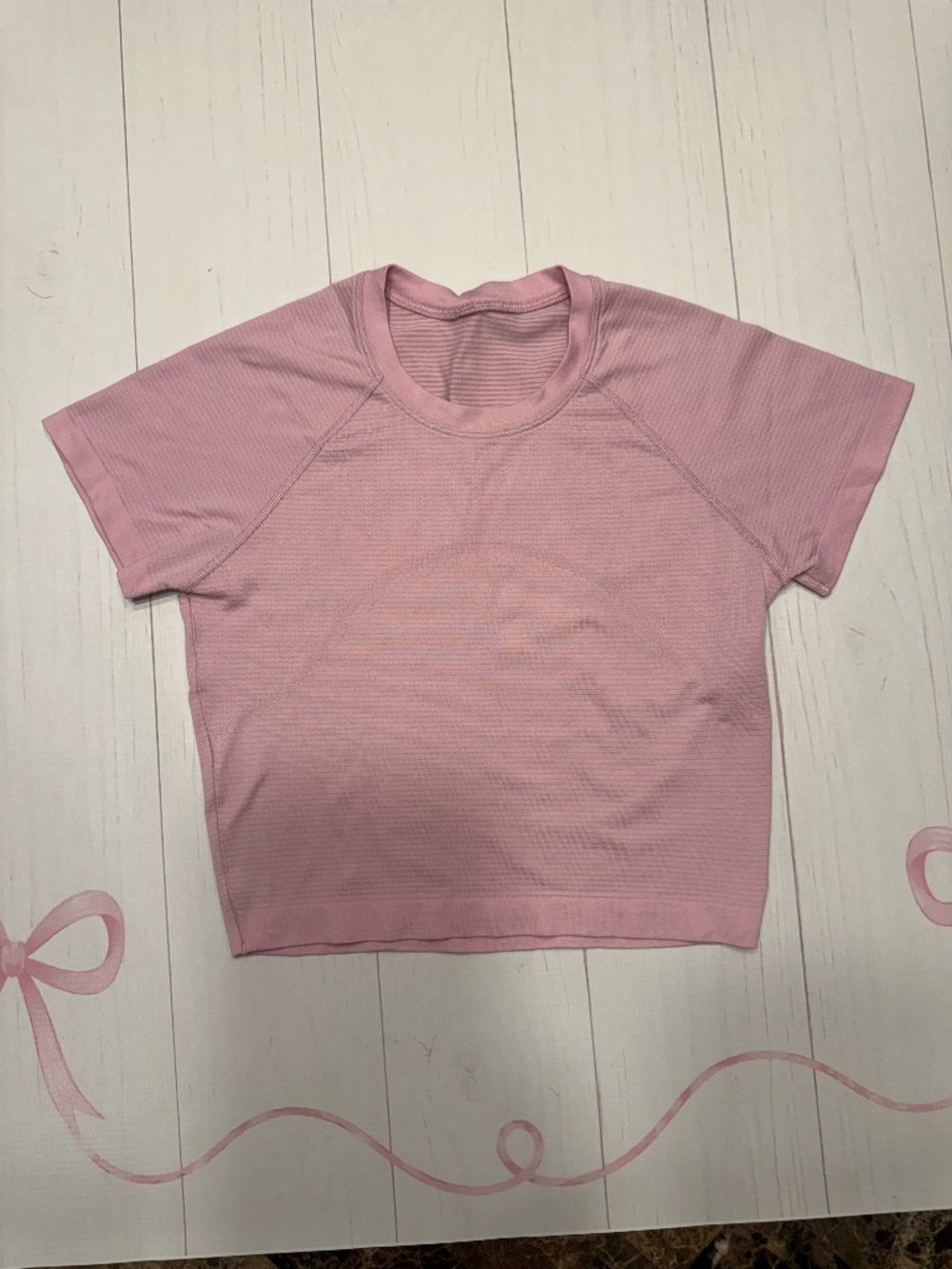 Lululemon Swiftly Tech Cropped Short Sleeve Shirt Pink Size 6